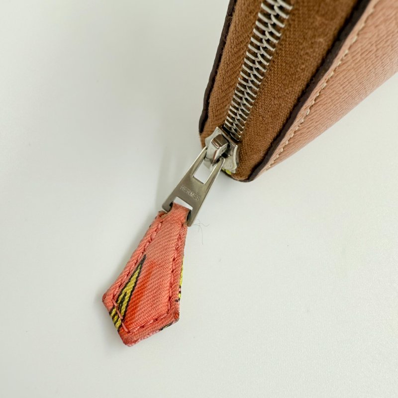 HERMES - 棕色EPSOM  Silk'in Azap 絲巾長夾-12