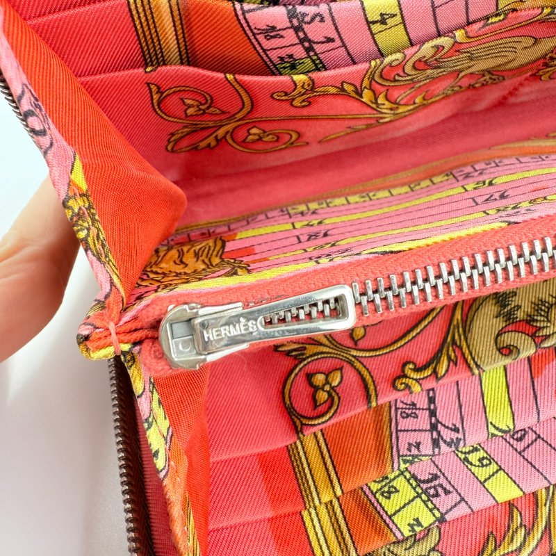 HERMES - 棕色EPSOM  Silk'in Azap 絲巾長夾-14