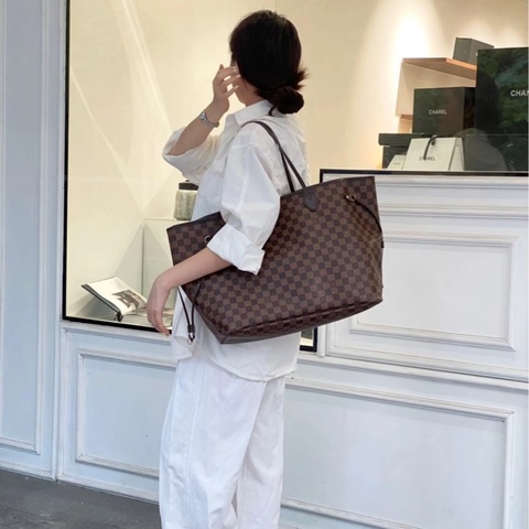 🧳路易威登托特包LV棋盤格NeverfullGM N41357