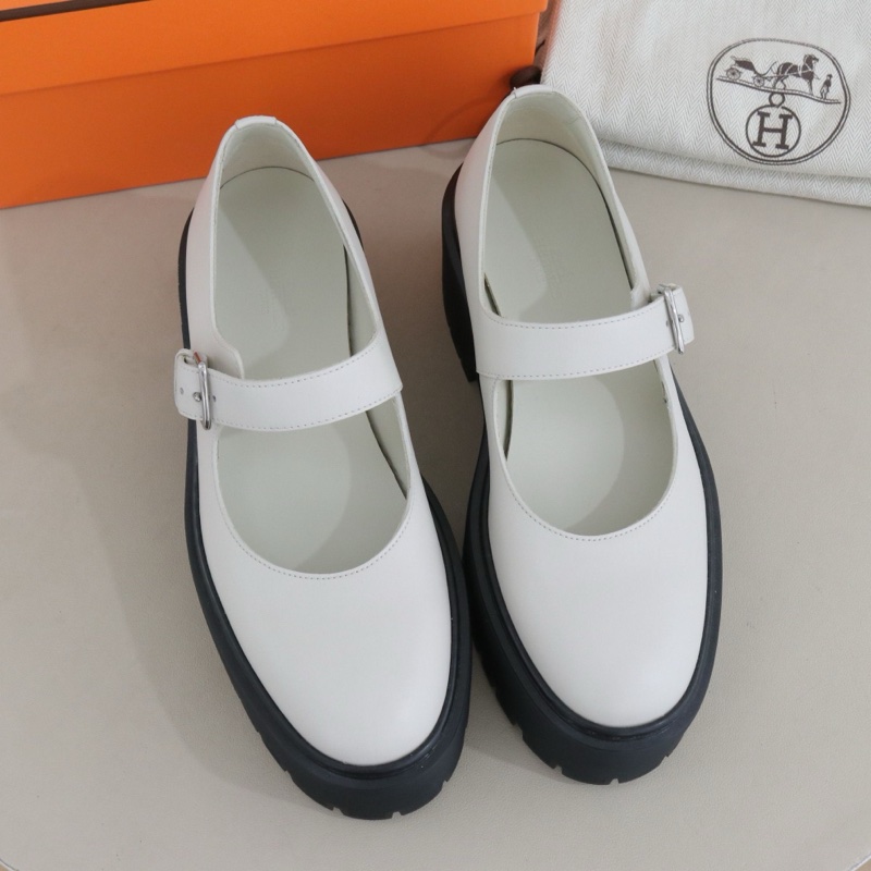 閒置新,愛馬仕 Hoxton粗跟瑪麗珍鞋,37碼,底高6cm,配件防塵袋-3