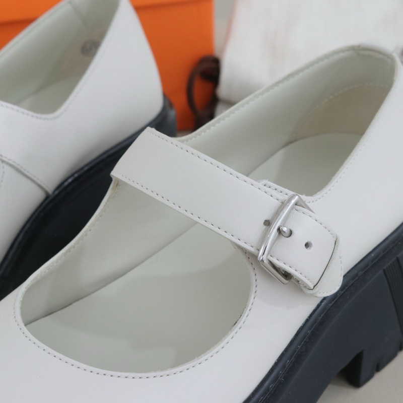 閒置新,愛馬仕 Hoxton粗跟瑪麗珍鞋,37碼,底高6cm,配件防塵袋-5