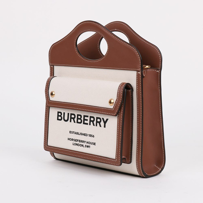 【包稅】BURBERRY 帆布Logo口袋小號斜背包-3