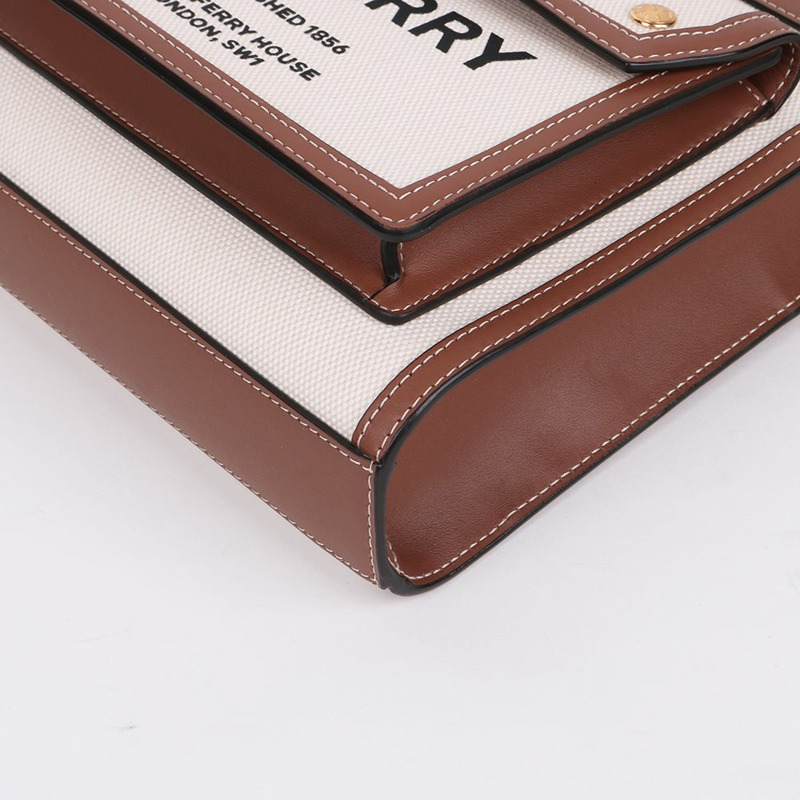 【包稅】BURBERRY 帆布Logo口袋小號斜背包-10