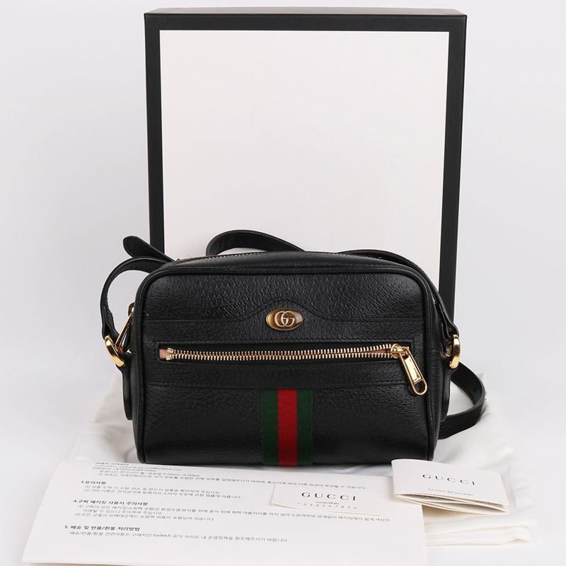 【包稅】GUCCI Ophidia黑色迷你女士斜背包 517350-0