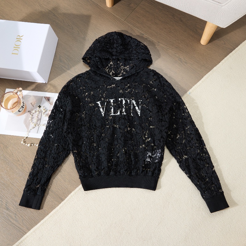 ❤️ VALENTINO LOGO款 蕾絲連帽上衣 時尚設計搭配出你的獨特氣質-4