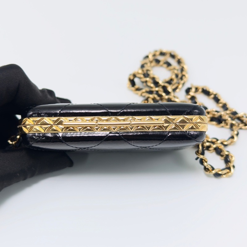 CHANEL 21早秋高級手工坊城堡系列漆皮菱格紋鏈條包 11*7*2 99新配件盒子塵袋保卡-4