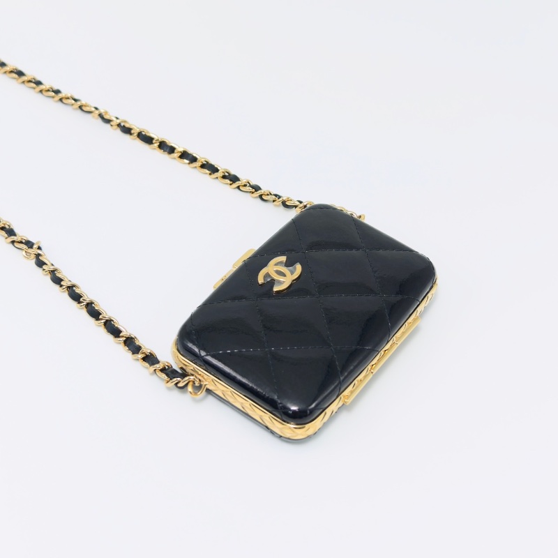 CHANEL 21早秋高級手工坊城堡系列漆皮菱格紋鏈條包 11*7*2 99新配件盒子塵袋保卡-5