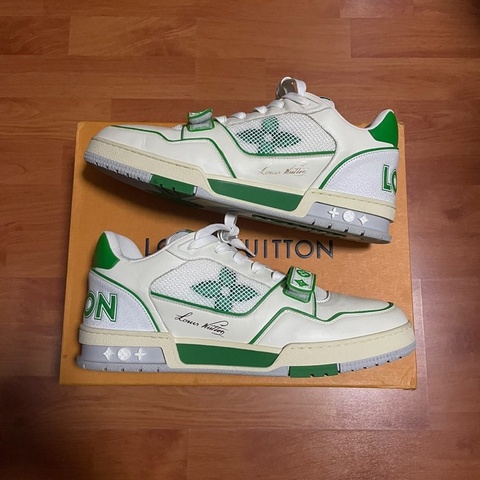 正品Lv Trainer白綠魔術貼 路易威登復古板鞋 尺碼：43.5碼