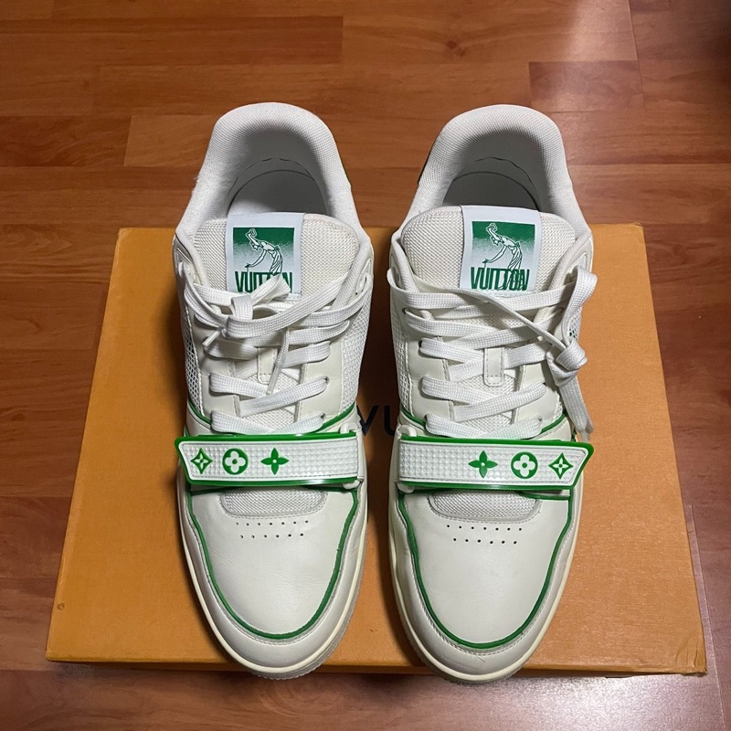正品Lv Trainer白綠魔術貼 路易威登復古板鞋 尺碼：43.5碼-2
