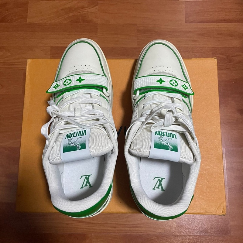 正品Lv Trainer白綠魔術貼 路易威登復古板鞋 尺碼：43.5碼-3