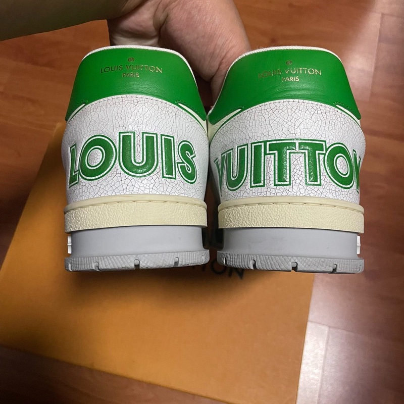 正品Lv Trainer白綠魔術貼 路易威登復古板鞋 尺碼：43.5碼-5