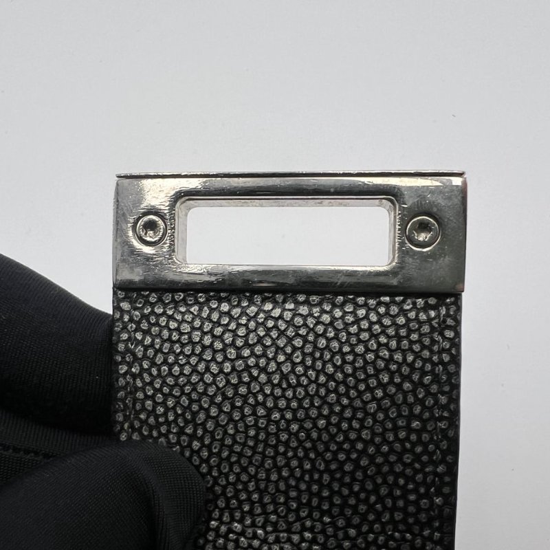 香奈兒黑銀魚子醬菱格紋手拿包錢包-20