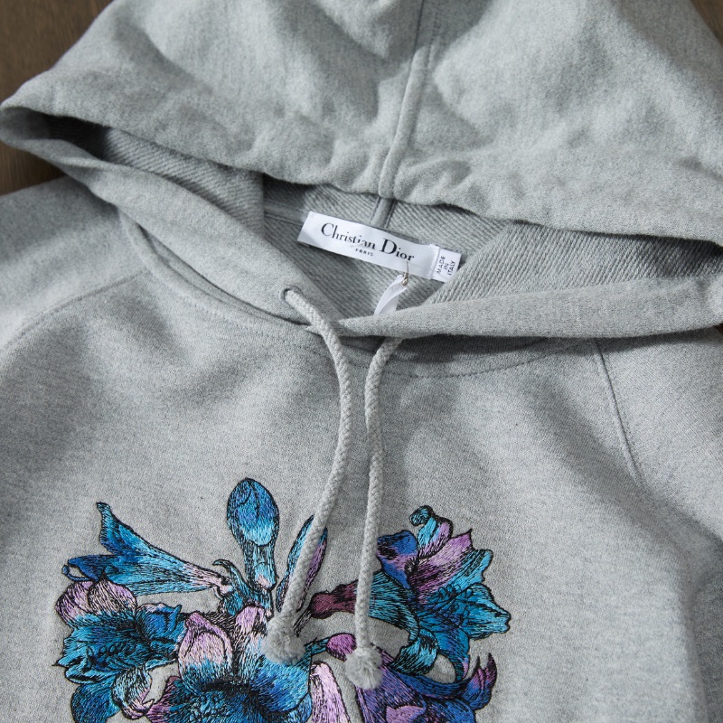 ❤️ DIOR 花卉圖案印花 Logo 連帽衫-3