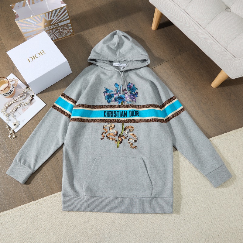 ❤️ DIOR 花卉圖案印花 Logo 連帽衫-4