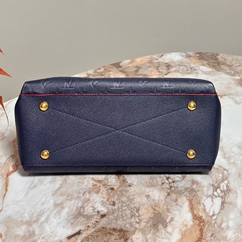 LV 藍金拼紅牛皮Georges中號手提肩背斜背包32*21*14 99新配件塵袋購證-4