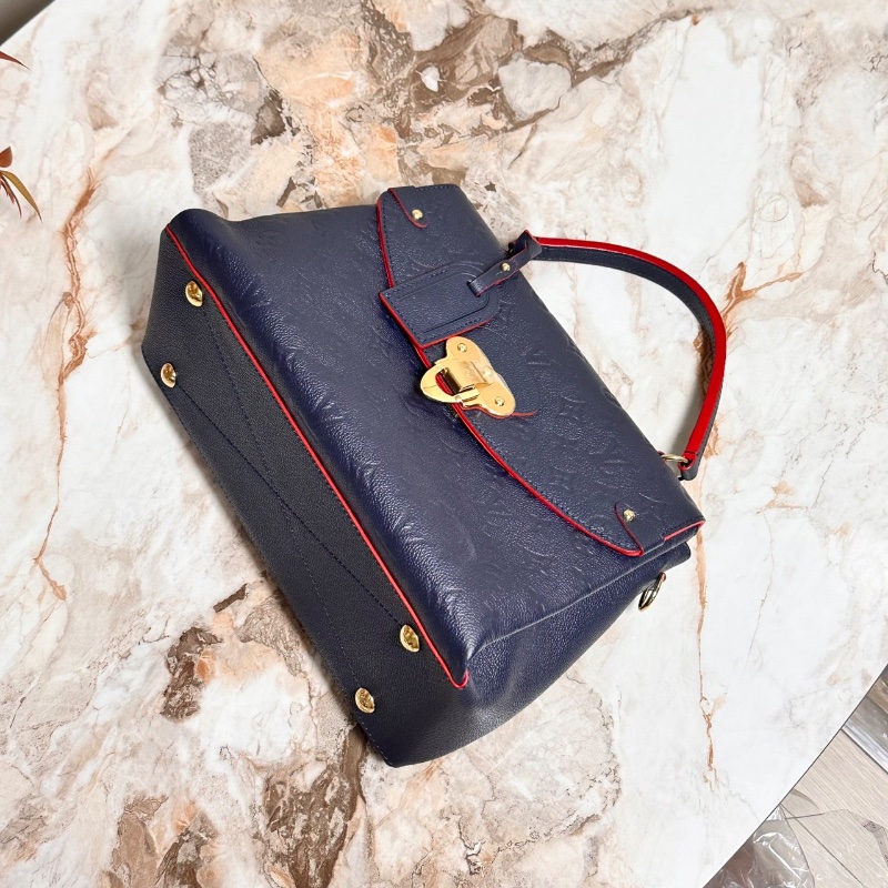 LV 藍金拼紅牛皮Georges中號手提肩背斜背包32*21*14 99新配件塵袋購證-5