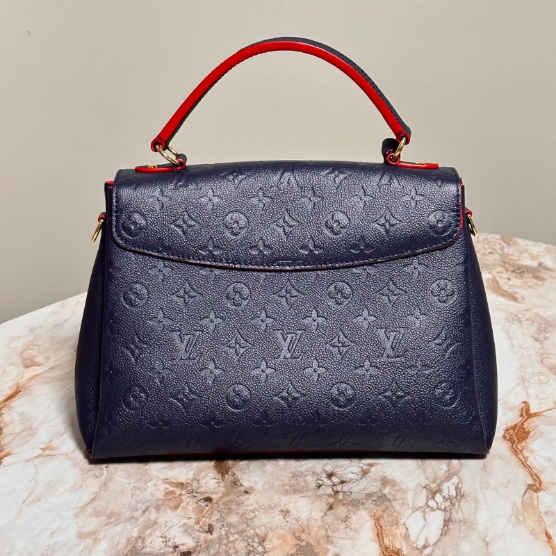 LV 藍金拼紅牛皮Georges中號手提肩背斜背包32*21*14 99新配件塵袋購證-6