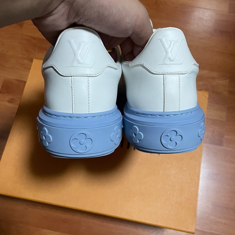 Lv Time Out白藍印花板鞋 路易威登低幫女款藍色37.5碼98新-5