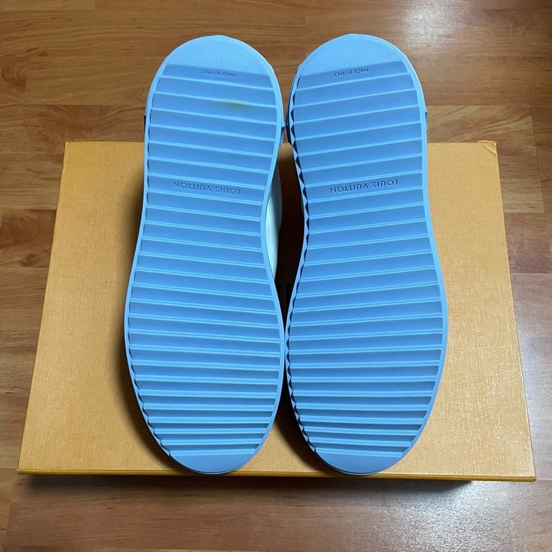 Lv Time Out白藍印花板鞋 路易威登低幫女款藍色37.5碼98新-8