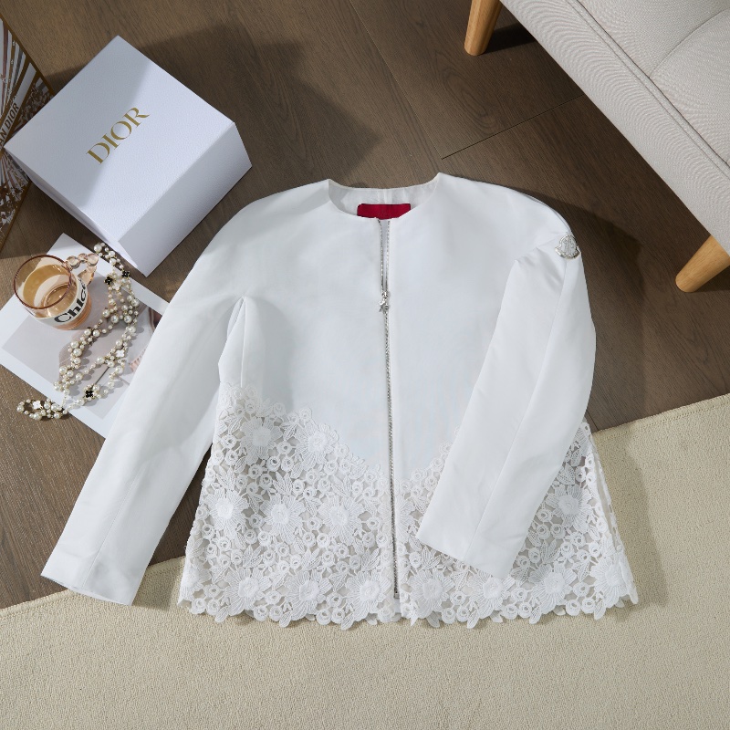 ❤️ MONCLER Gamme Rouge 紅標線 蕾絲裝飾外套 全新帶吊牌-0