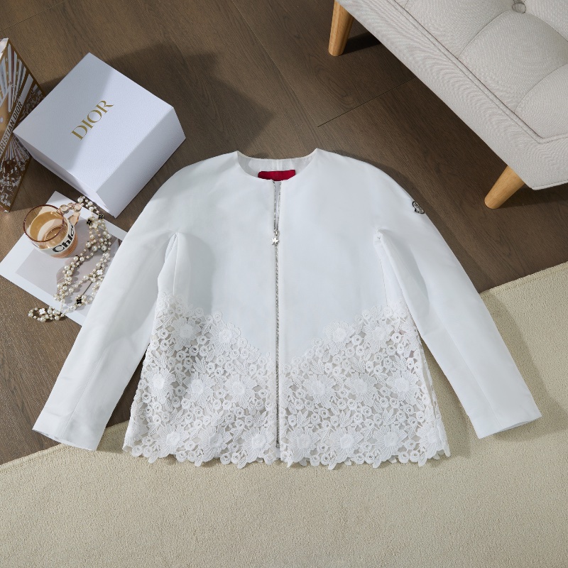 ❤️ MONCLER Gamme Rouge 紅標線 蕾絲裝飾外套 全新帶吊牌-4