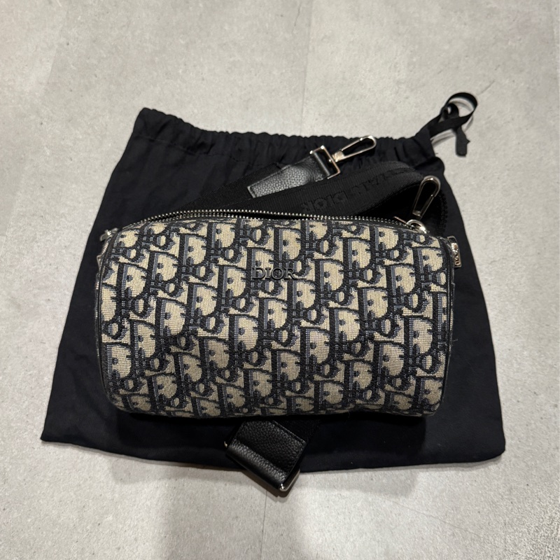 斷捨離～dior oblique 老花圓筒斜背包 約7成新-0