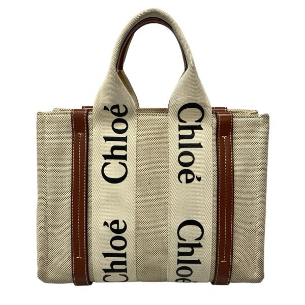 Chloe woody 經典棕色帆布包 小號 手提款-2