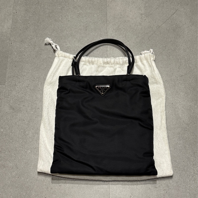 斷捨離～Prada黑色尼龍手提斜背包 約8成新-0
