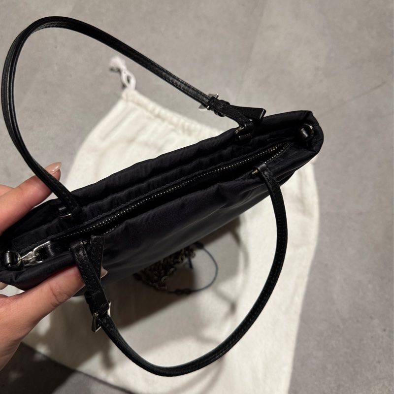 斷捨離～Prada黑色尼龍手提斜背包 約8成新-2