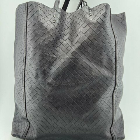 葆蝶家黑色編織托特包 單肩款