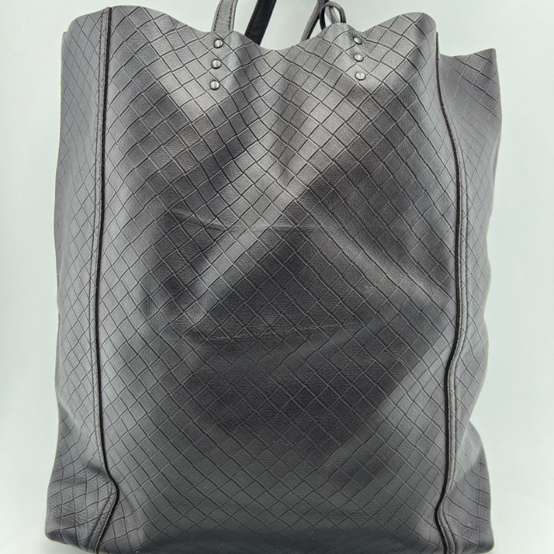 葆蝶家黑色編織托特包 單肩款-0