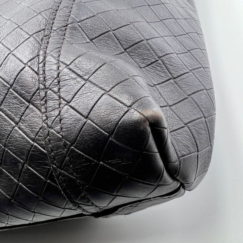 葆蝶家黑色編織托特包 單肩款-13