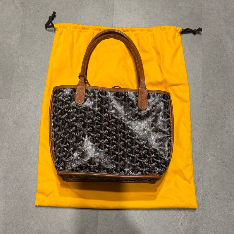 斷捨離～Goyard 棕色mini tote 約85成新-0