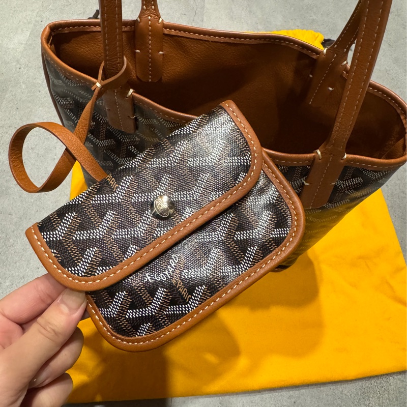 斷捨離～Goyard 棕色mini tote 約85成新-5