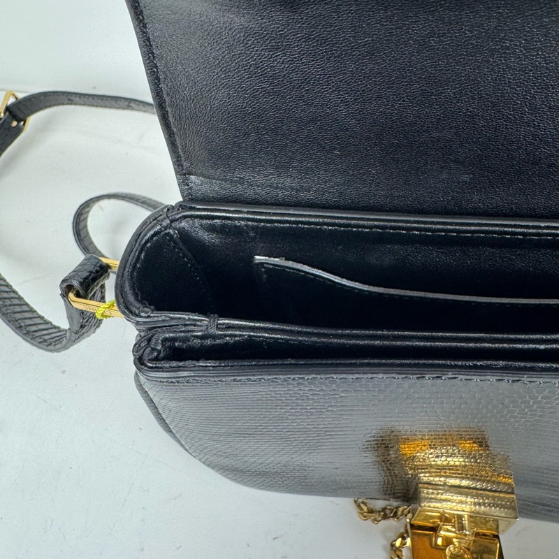 Celine Cbag 流蘇黑金 稀有皮 單肩包-5