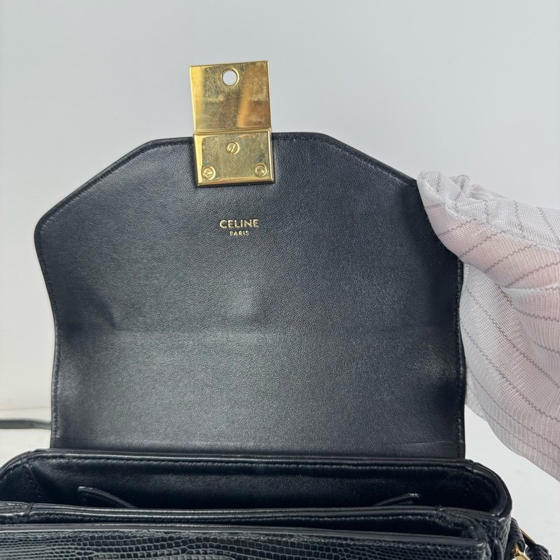 Celine Cbag 流蘇黑金 稀有皮 單肩包-7