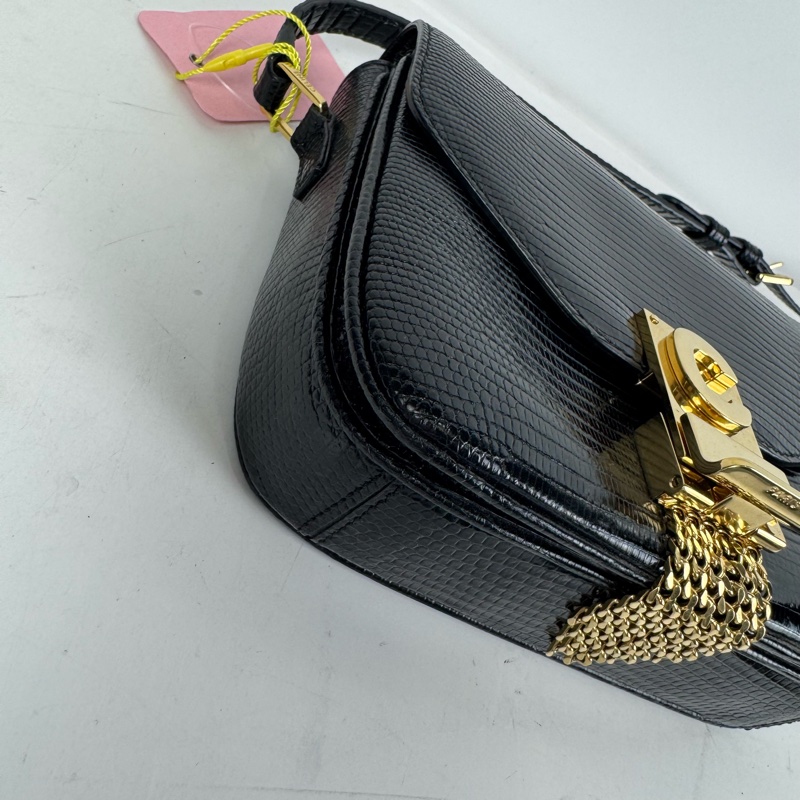 Celine Cbag 流蘇黑金 稀有皮 單肩包-9