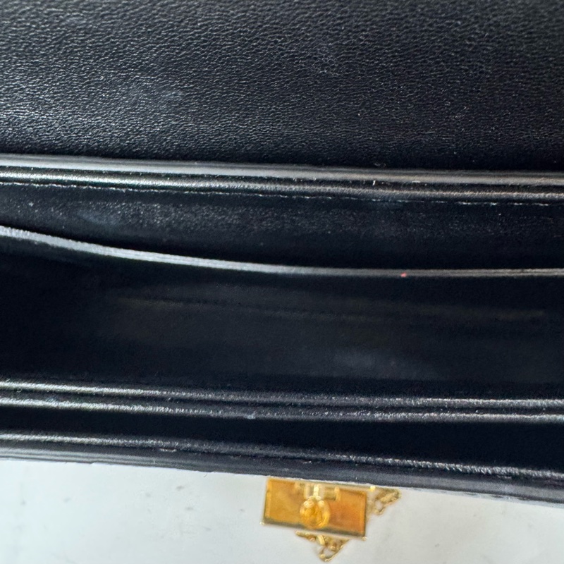 Celine Cbag 流蘇黑金 稀有皮 單肩包-12