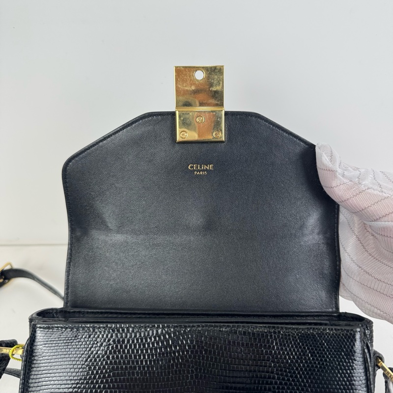 Celine Cbag 流蘇黑金 稀有皮 單肩包-13