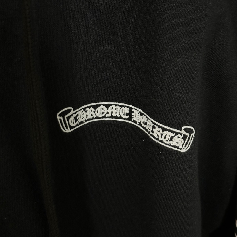 克羅心 chrome hearts 捲軸 英文 字體 外套 連帽外套-2
