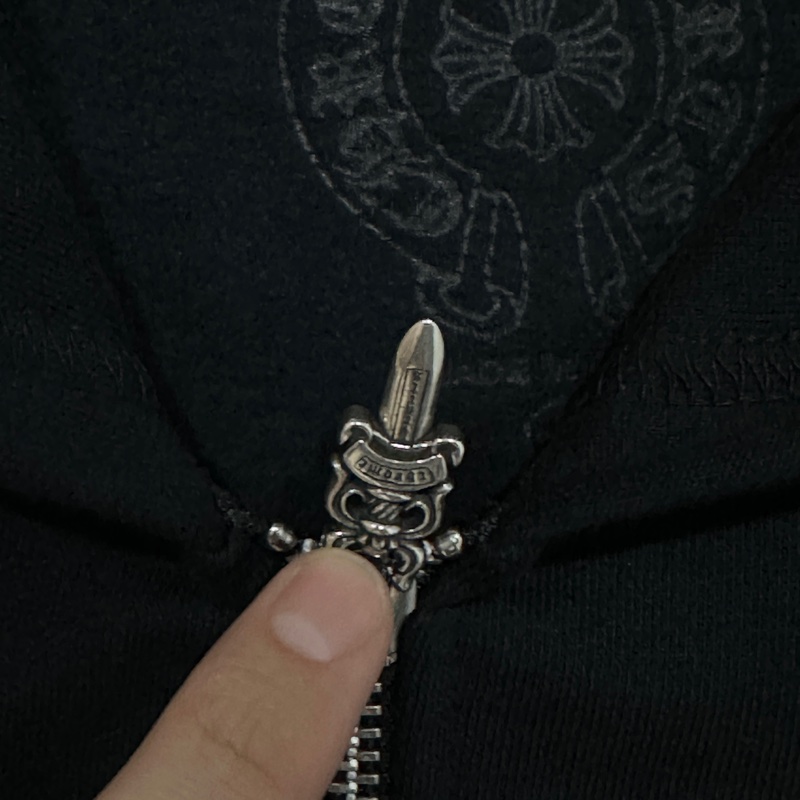 克羅心 chrome hearts 捲軸 英文 字體 外套 連帽外套-4