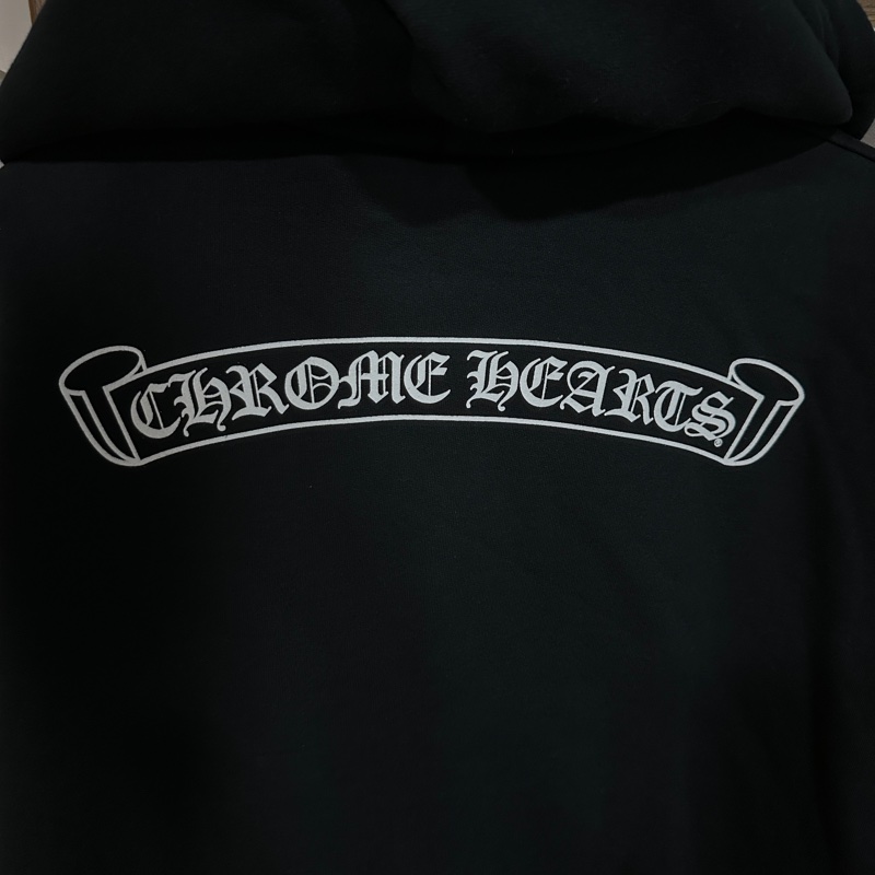 克羅心 chrome hearts 捲軸 英文 字體 外套 連帽外套-9