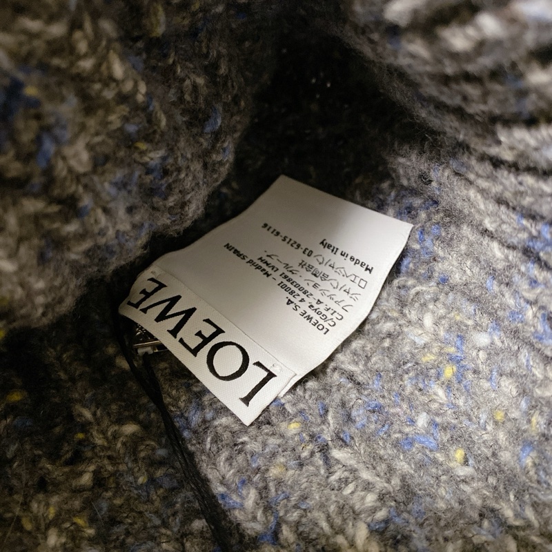 LOEWE 灰毛呢色 x 粉皮革標冷帽-11