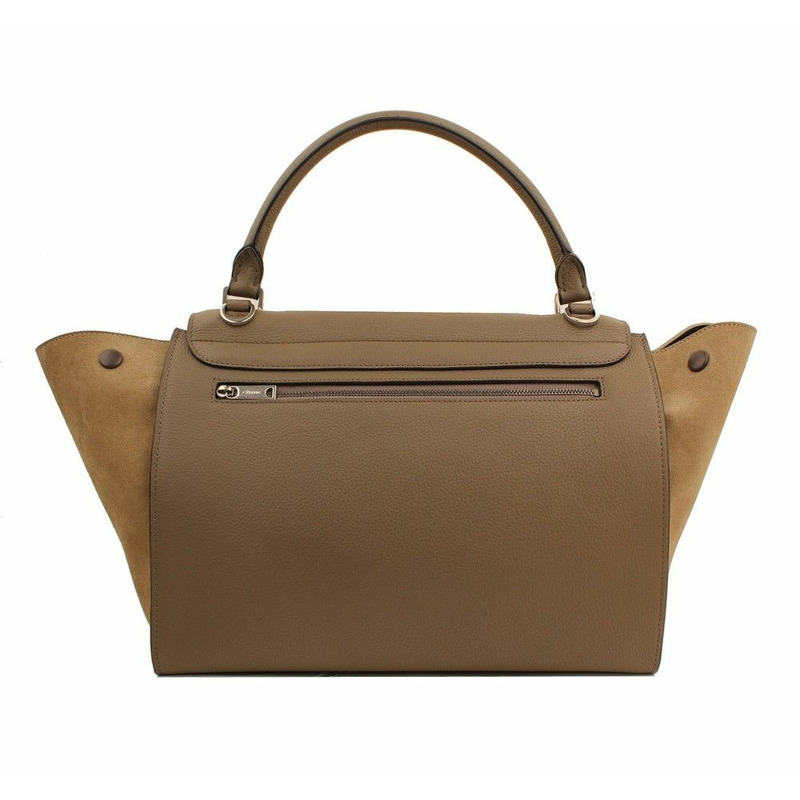 【包稅】CELINE 梯形灰褐色綠色手提單肩包-2