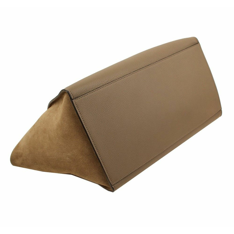 【包稅】CELINE 梯形灰褐色綠色手提單肩包-4