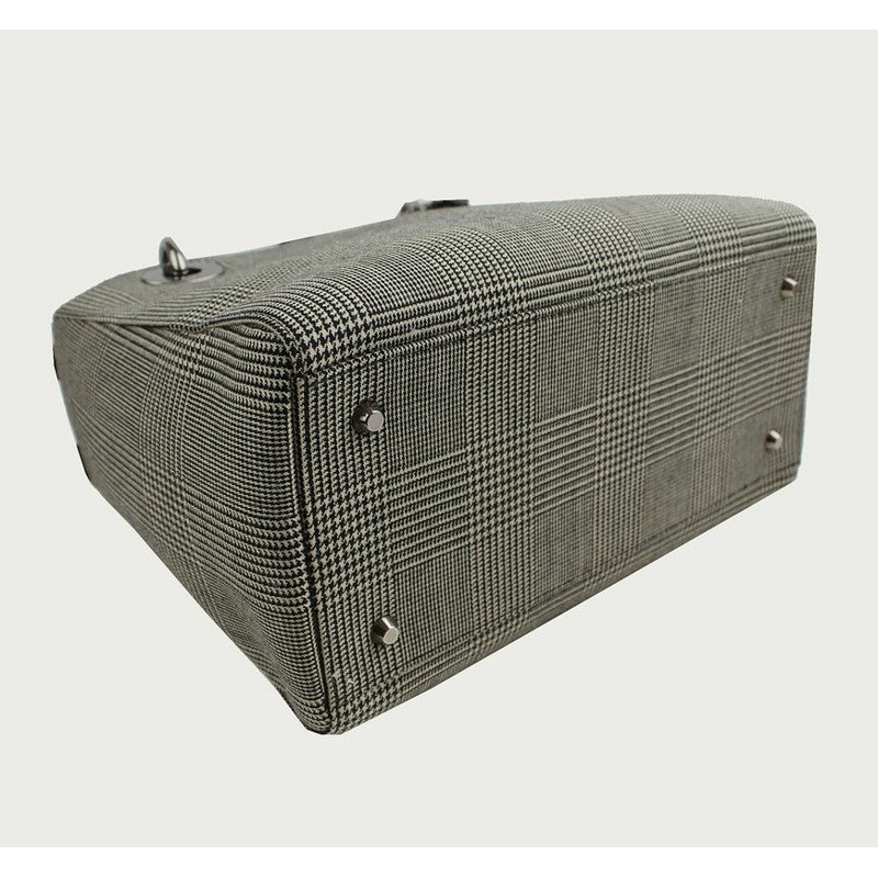 【包稅】DIOR Glencheck Fabric Lady 銀色小號手提包和單肩包-3