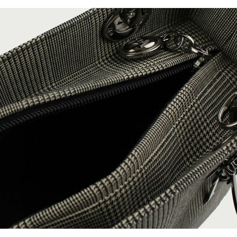 【包稅】DIOR Glencheck Fabric Lady 銀色小號手提包和單肩包-4