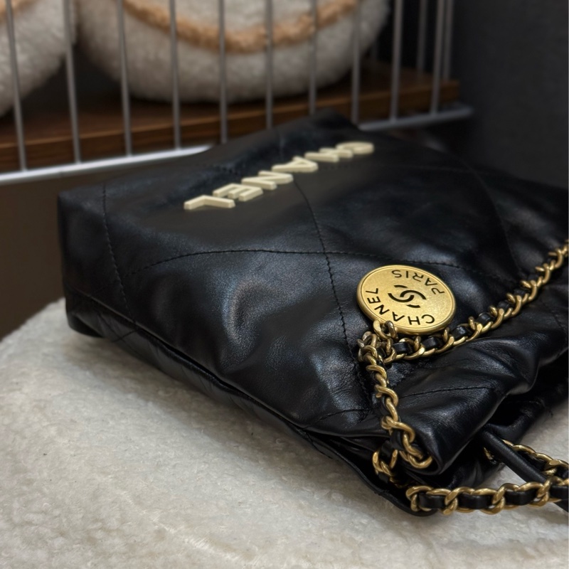 Chanel 22mini 黑色 稀有白字 ✨最新晶片款-4