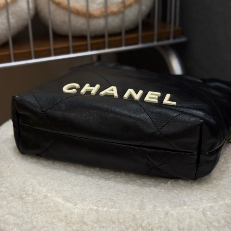 Chanel 22mini 黑色 稀有白字 ✨最新晶片款-5