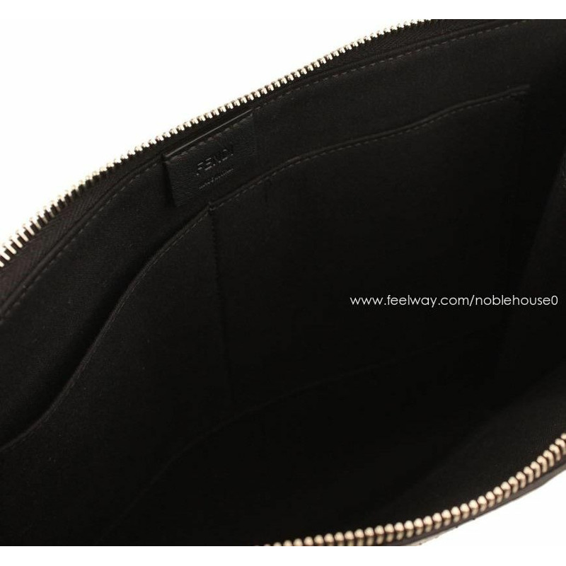 【包稅】FENDI 黑色與芥末色真蟒蛇紋 Bagbug Monster 手拿包-5